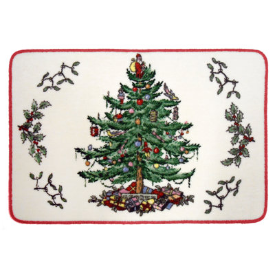 Spode Tree Cotton Red Area Rug