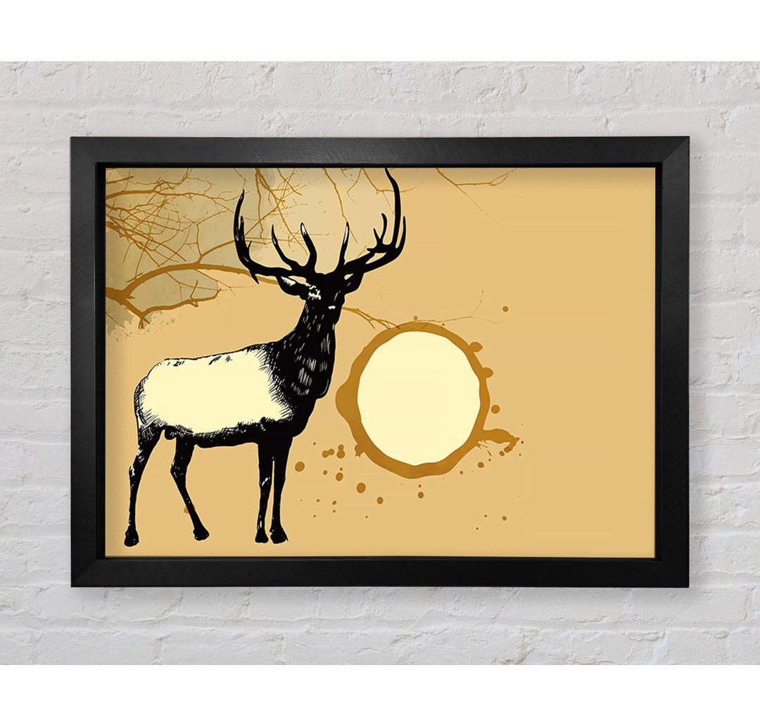 Gerahmter Kunstdruck Stag In The Golden Suna