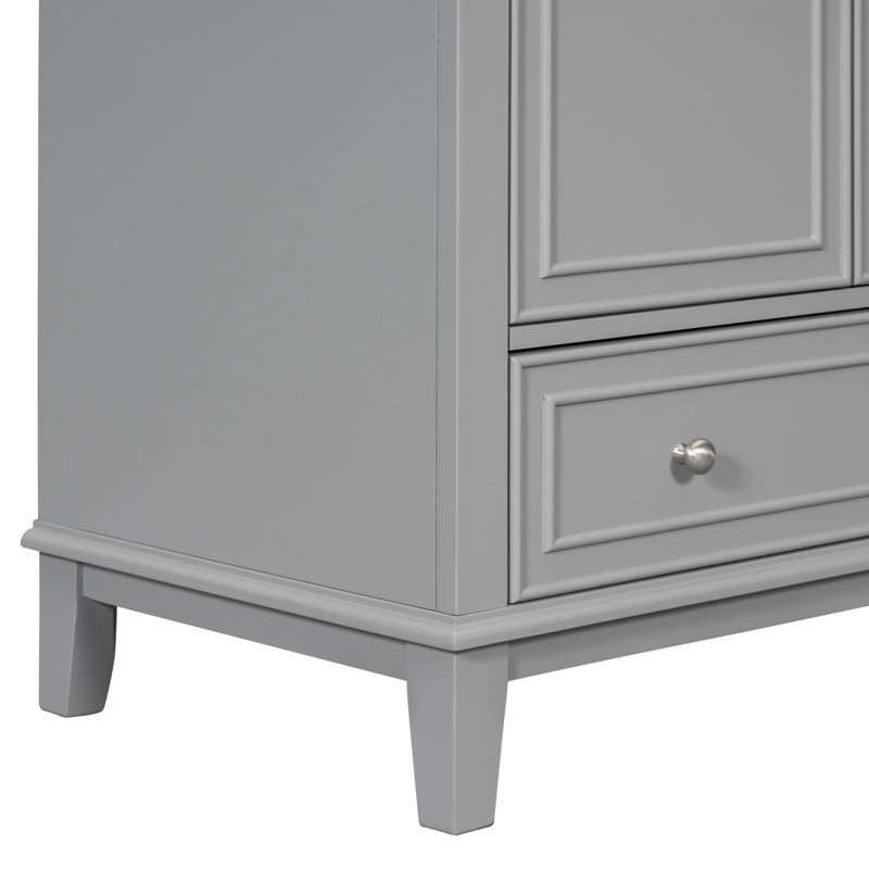 Meuble-lavabo de salle de bain sans lavabo, Gris