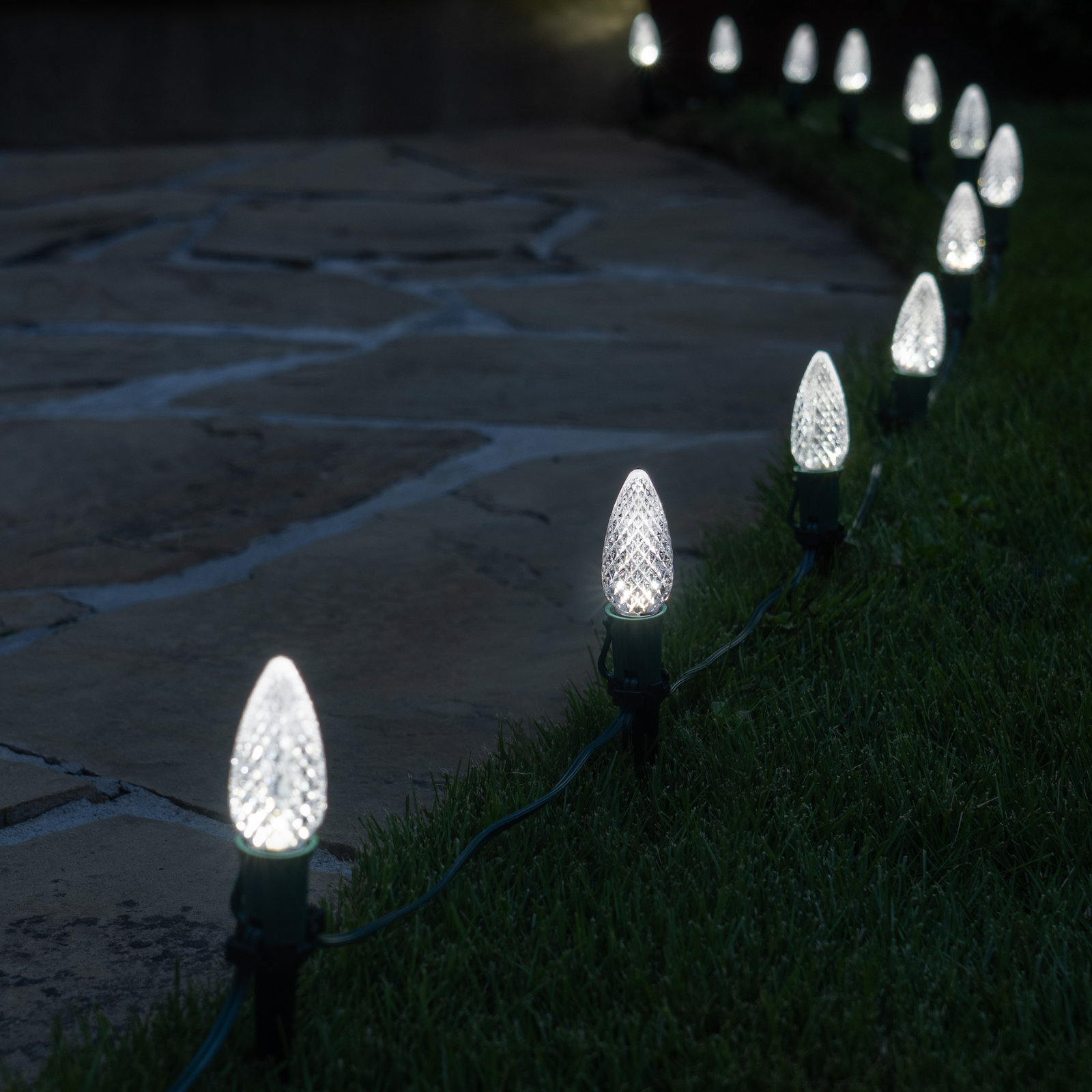 C9 OptiCore LED Shatterproof Luminary & Pathway Lights, Cool White, 25 feet