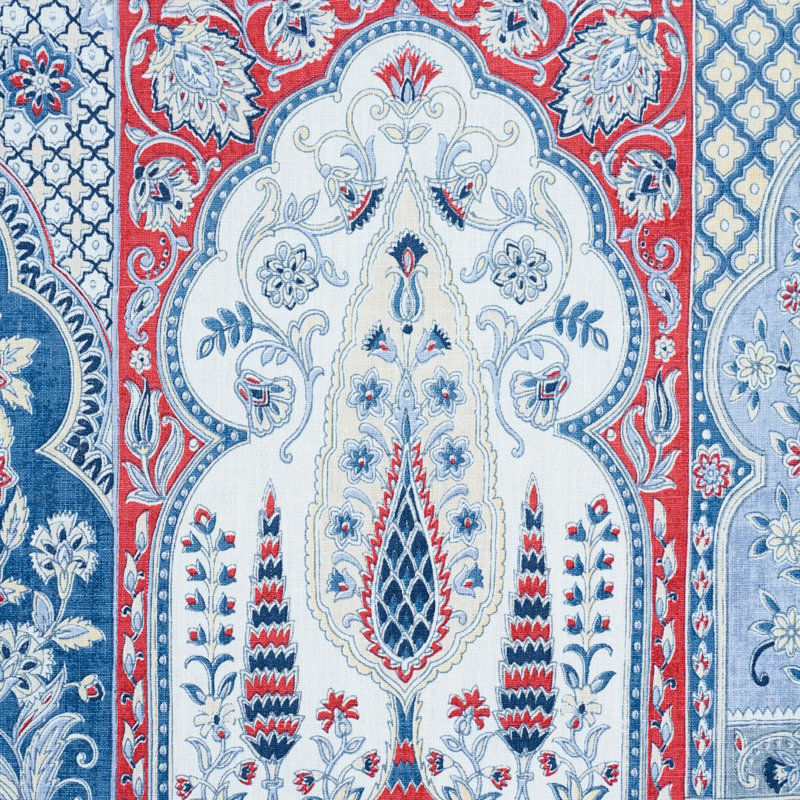 Tissu Barra Palace, Indigo / cramoisi