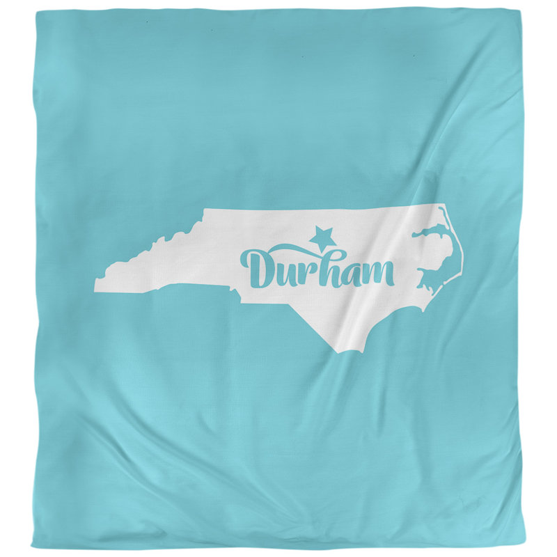 Housse de couette de caroline du nord durham, Polyester brossé, Housse de couette pour grand lit, Bleu sarcelle