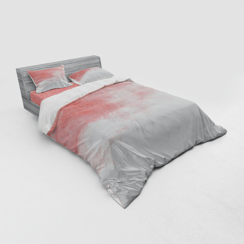 Modern & Contemporary Polyester Ombre Duvet Cover, Queen Duvet Cover + 3 Additional Pieces