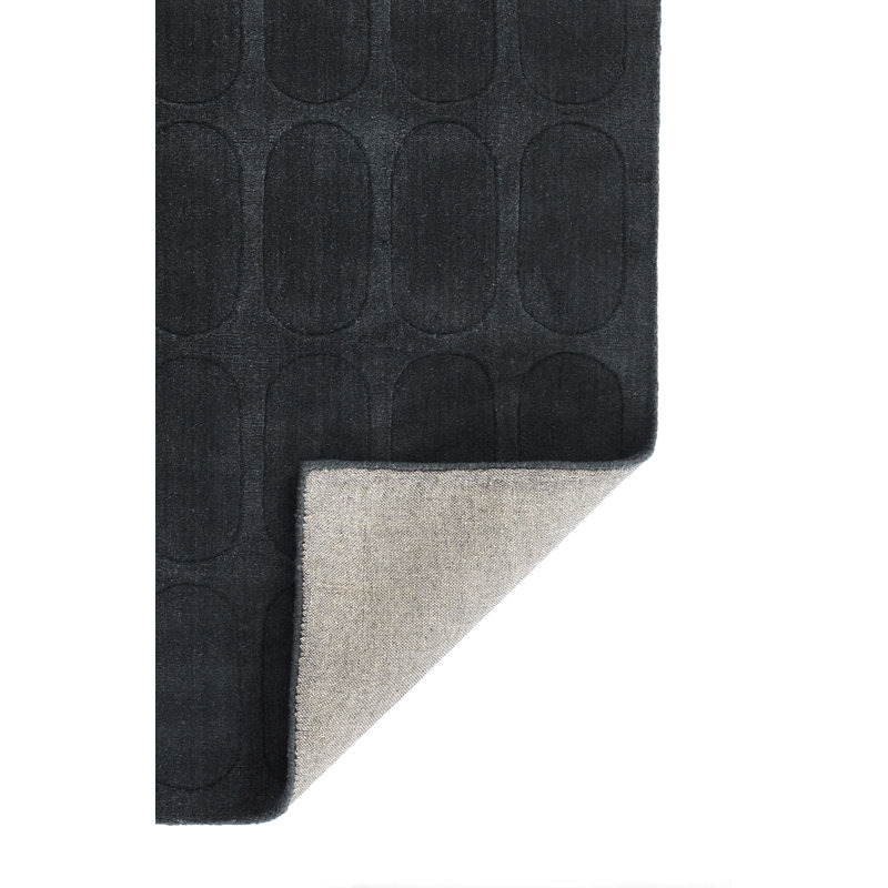  Contour Hand Woven Wool Geometric Navy Area Rug, Rectangle 6' x 9'