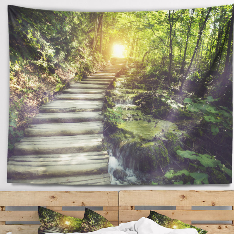 Tapisserie de voyage à l’avant misty en polyester avec accessoires suspendus inclus, H 50 po x l 60 po