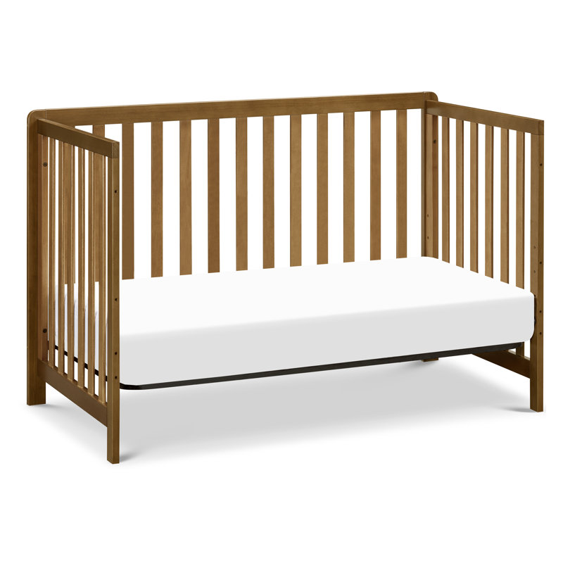 Walnut 4-in-1 Low-Profile Convertible Crib with Clean Lines