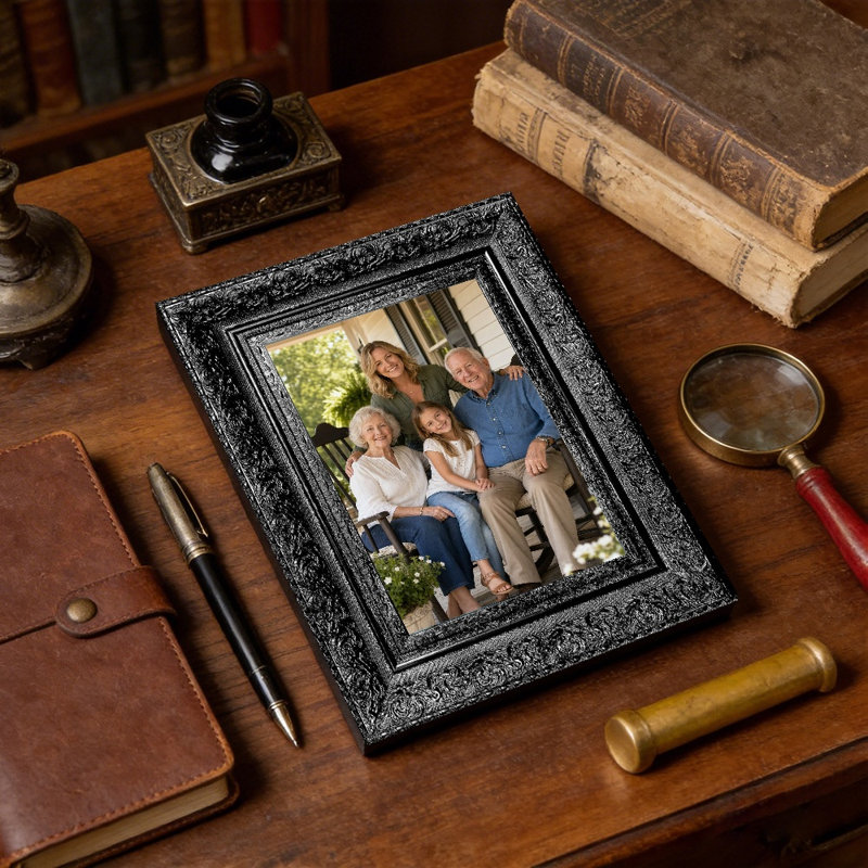 Cadre photo mural 1 pièce 5 "x 7" noir pour mémoire de voyage, Noir, 1, L 5 po x H 7 po