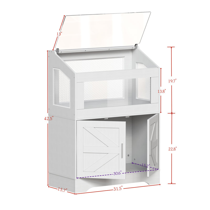 Cage à hamster Ezan avec armoire de rangement, cage pour petits animaux avec plateau en acrylique ouvert