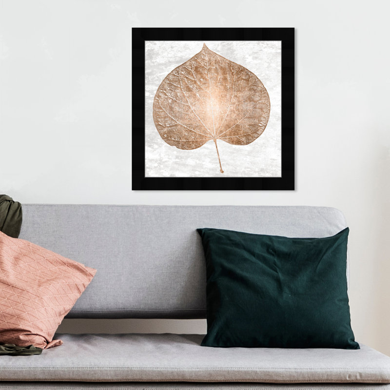 Cercis, feuille de cuivre rétro, arbre moderne Cercis bronze moderne - cadre photo, impression, H 14 po x l 14 po x P 1,75 po