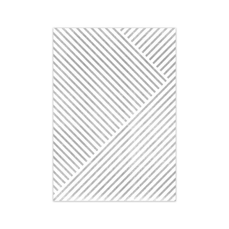 Mid Century Texture Lines B - Single Picture Frame Print, No Frame, 42cm H x 29.7cm W x 4cm D