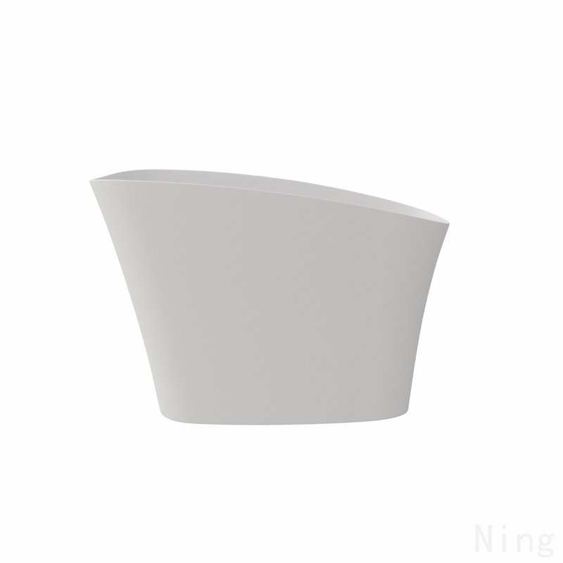 51 Inch Solid Surface Soaking Bathtub - Deep Soak Freestanding Tub
