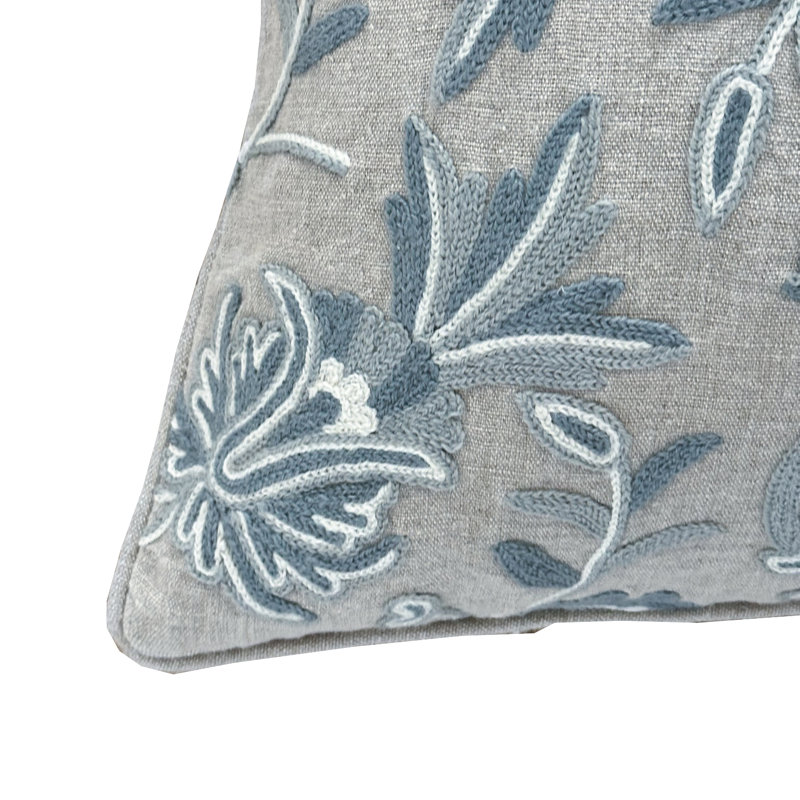 Coastal Breeze Azure Bloom Pillow Cover & Insert, Square
