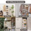 Organisateur de garde-robe à 6 tablettes, séparable en deux supports suspendus à 3 tablettes, P 13 po x l 15 po x H 48,25 po, idéal pour le rangement interne des placards afin de garder les vêtements bien rangés, blanc cassé-1788996881