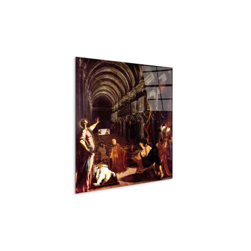 Discovery of the corpse of St. Mark by Tintoretto 58x58 Cm Frameless Panel Lightweight Ready to Hang, CrystalArt