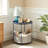 Deeley Small End Table with Storage Bag X-Shaped Cross-Leg Side Table Foldable Tray-2064531342