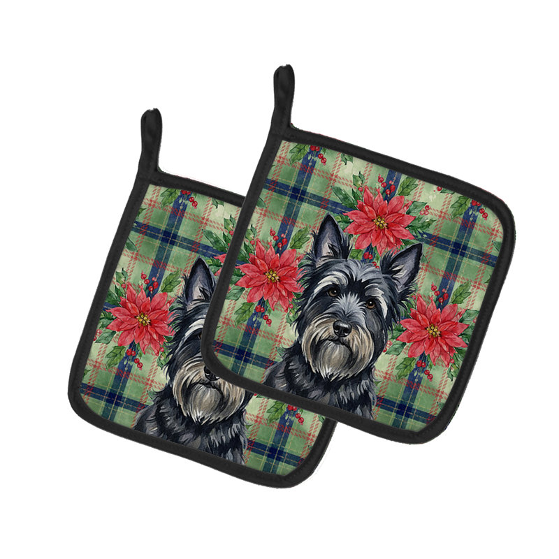 Paire de porte-casseroles noir Skye Terrier