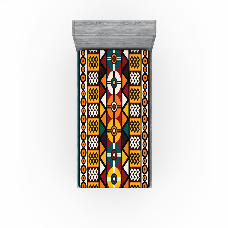 Ensemble de 2 draps-housses Ambesonne, Drap-housse de taille simple, Multicolore / Sud-ouest 2