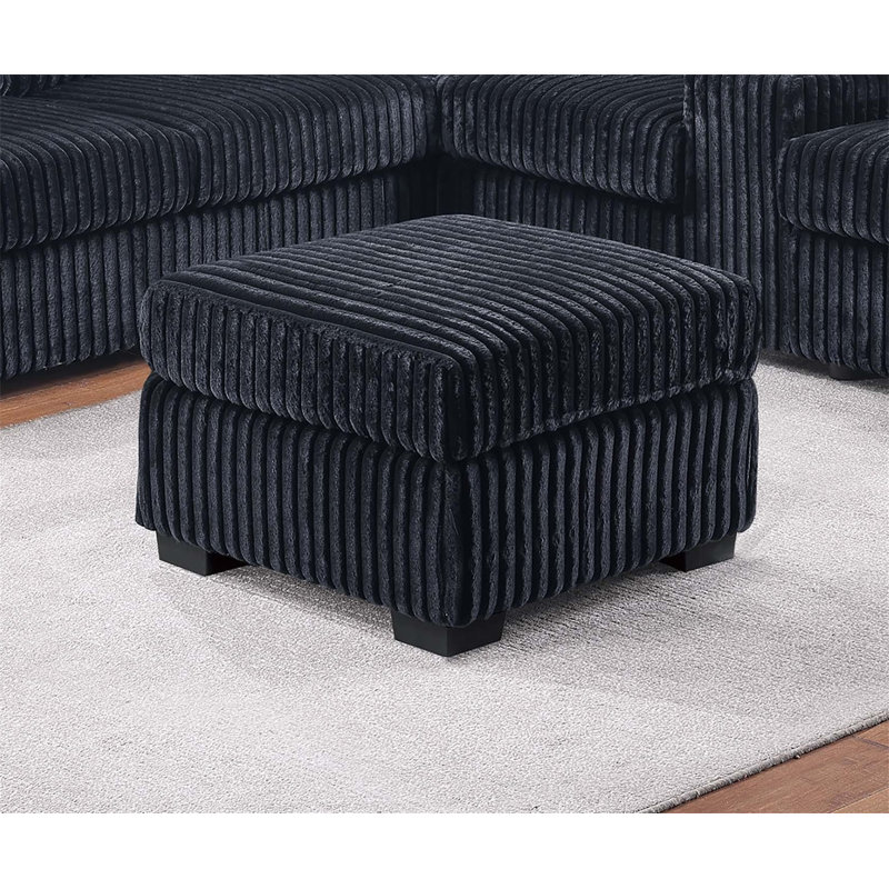Contemporary Style L-Shaped 4Pc Sectional Set USB Cup Holder Loveseat Cushion Back Plastic Legs Cocktail Ottoman Square Arms Black Finish Primary Living Room