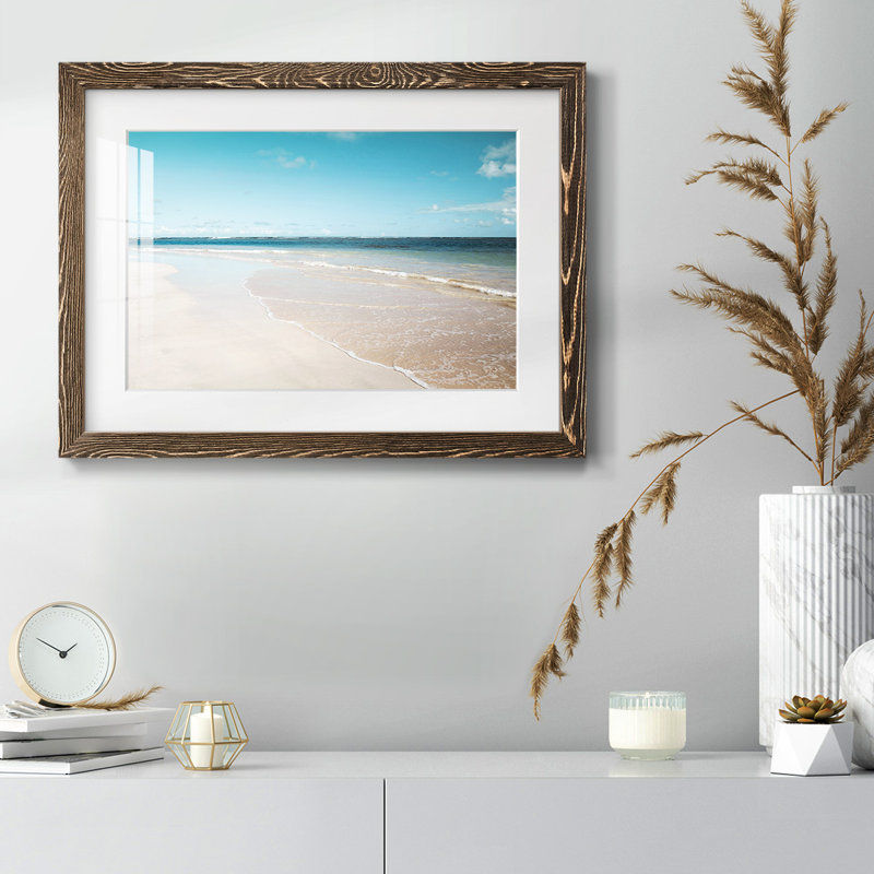 Sugar Sand Beach - impression d'un seul cadre photo, H 18 po x l 26 po x P 1,5 po, Noyer