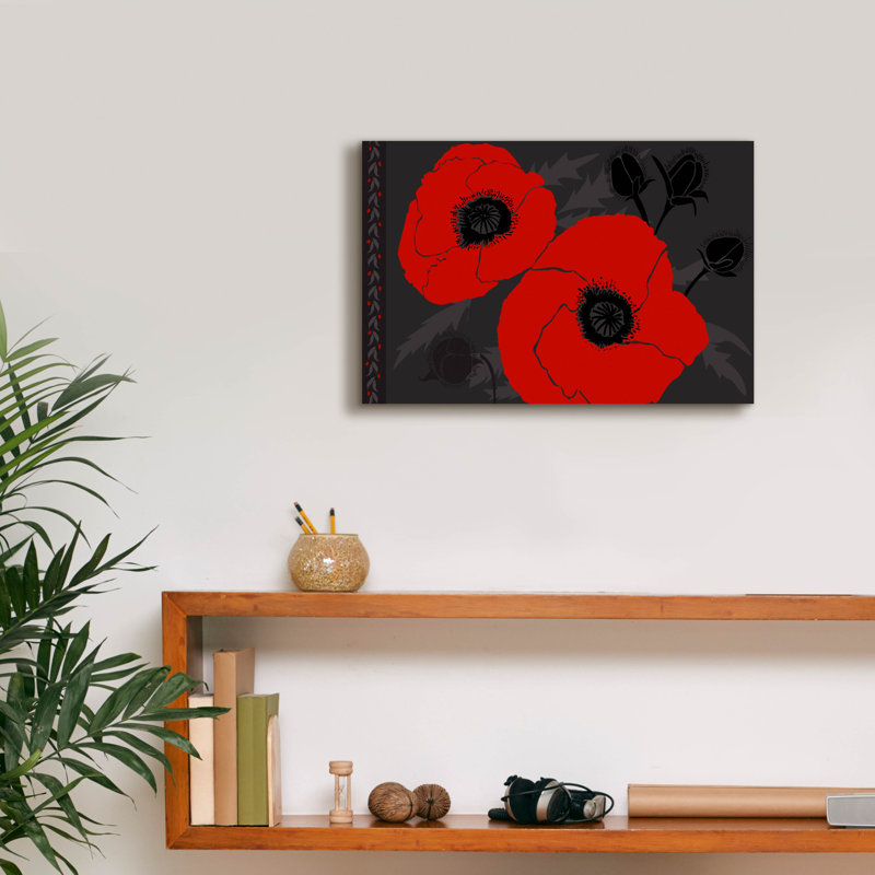 «Beauts Rouges 4» par Art Licensing Studio, art mural sur toile, H 12 po x l 18 po x P 0,75 po