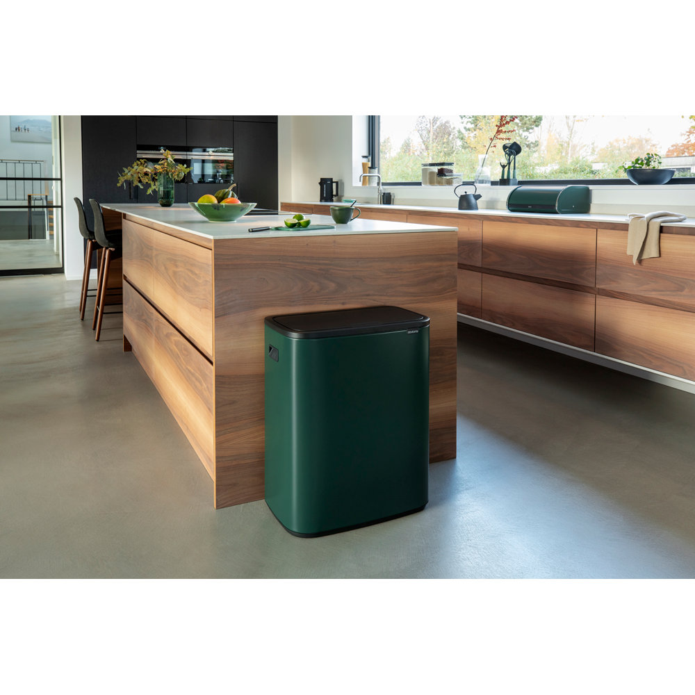 Brabantia Bo 16gal Touch Top Trash Can, Pine Green