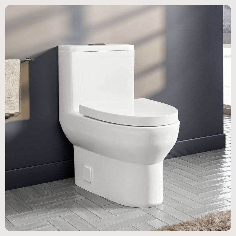 Eviva 1.2 Gallons GPF Elongated Floor Mounted One-Piece Toilet (Seat Included)