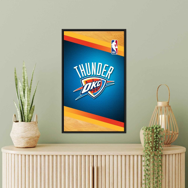 Art mural sur toile Oklahoma City Thunder NBA - Imprimé sous licence officielle de l'équipe de basketball - prêt à être accroché
