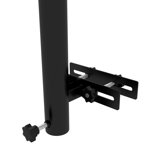 Patio Umbrella Stand - Adjustable Clamp For Railing, Offset, Market Suits Poles 1.9" To 1.5" Black Powder-coated Steel Railing Holder Space Offset Accommodates Diameter