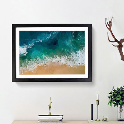 Beach in Honolulu Hawaii in Abstract - Picture Frame Graphic Art Print