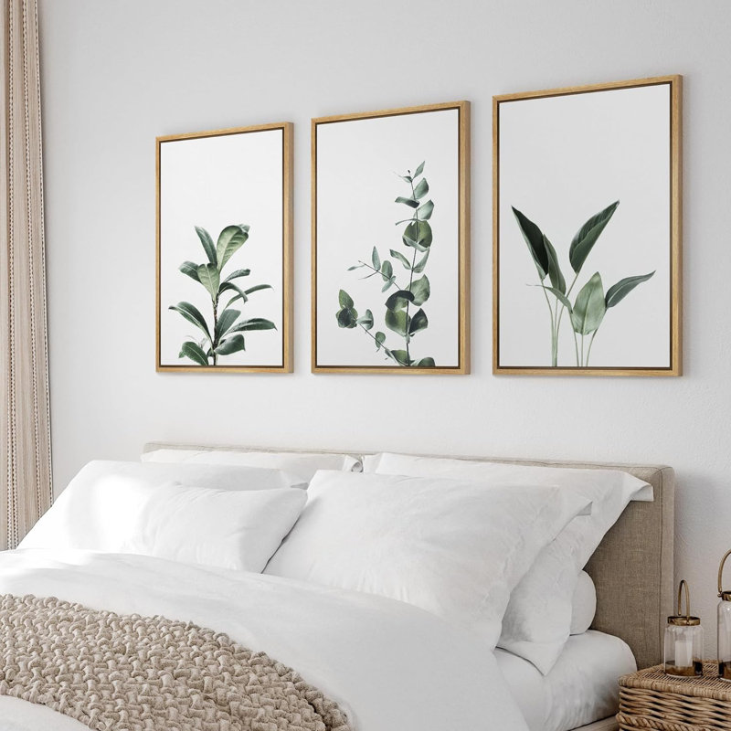 Ensemble de 3 plantes vertes et florales vertes, Naturel, H 24 po x l 16 po x P 1,5 po