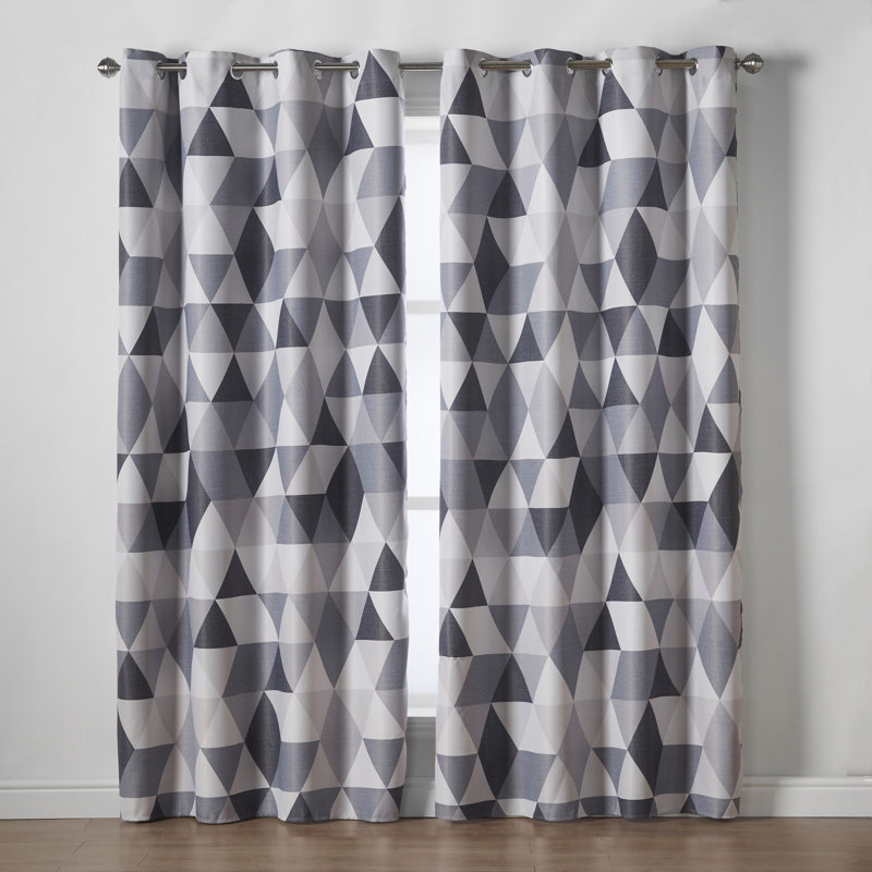 Sandefjord Room Darkening Curtain Pair, Charcoal, Width 168 x Drop 183 cm