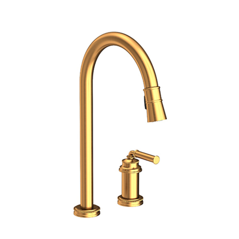 Taft Single Handle Pull Down Kitchen Faucet, Satin Gold