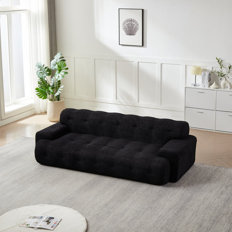 Canapés en chenille de qualité supérieure, style noir minimaliste, idéal pour le salon