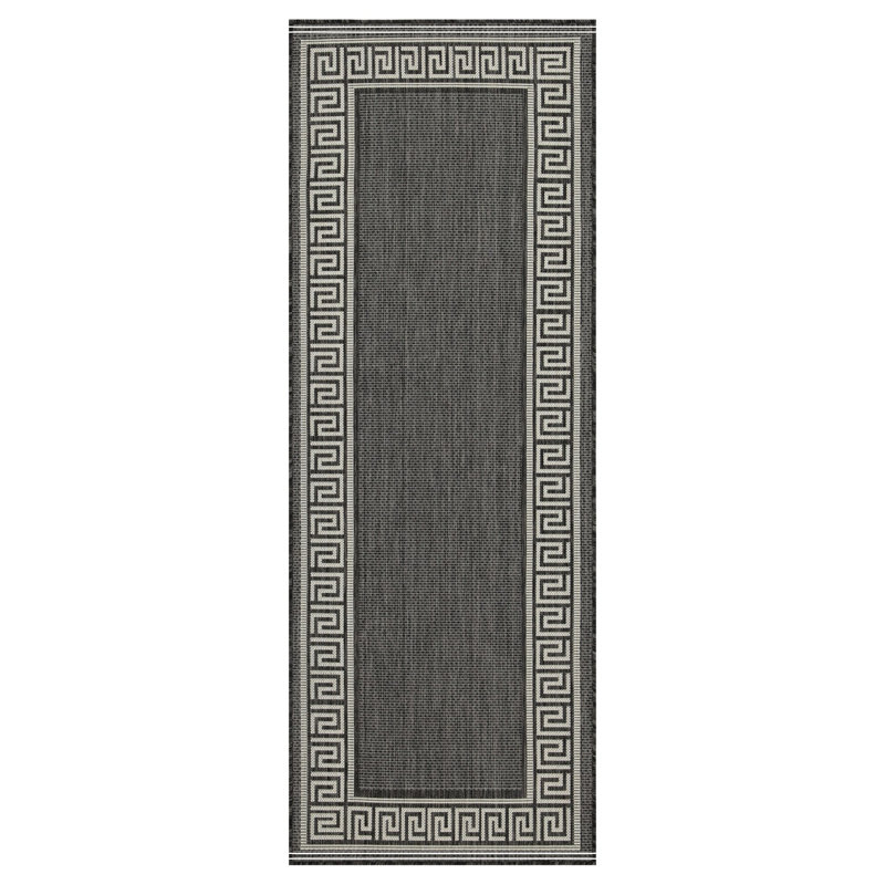 Anthracite  Indoor/Outdoor Area Rug, Runner 2'7" x 7'3"