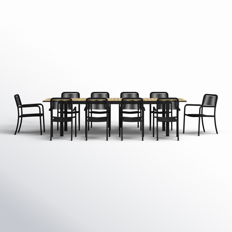 Cenka Florida 11pc Aluminum and Rope Outdoor Patio Dining Set