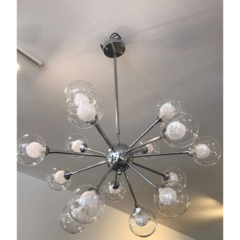 Lustre sphère spoutnik 15 lumières New Ashford, H 32 po x l 32 po x P 32 po
