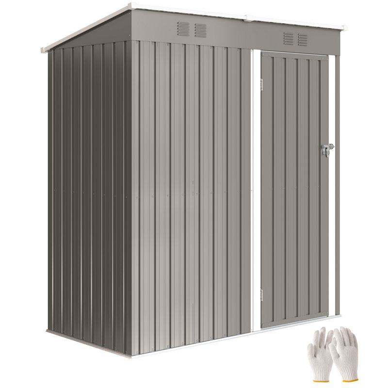 Garden Storage Shed, Light Grey