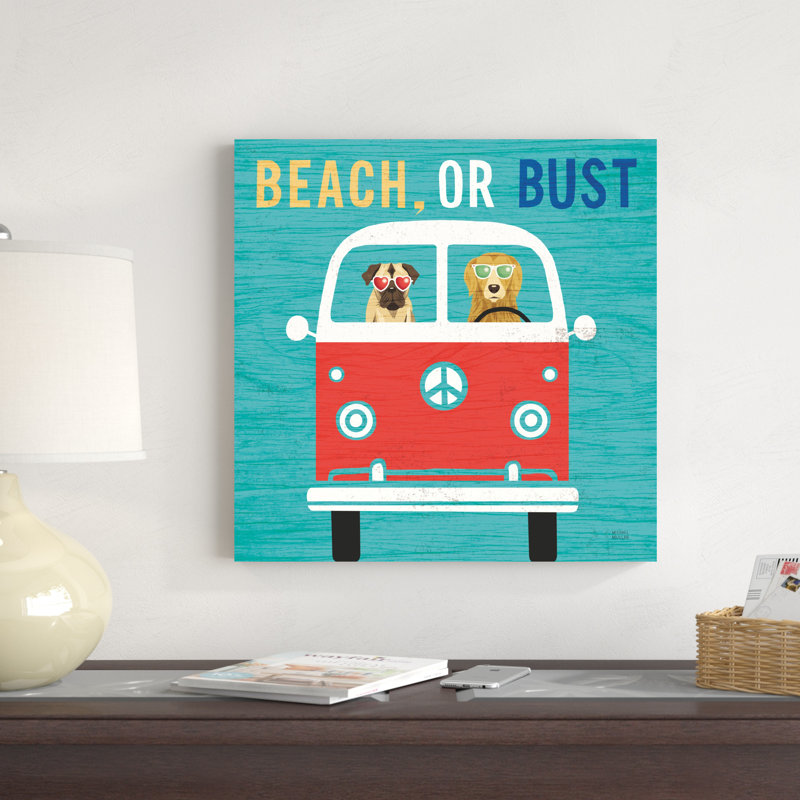 " Beach Bums Bus " by Michael Mullan, 20" H x 20" W x 1.25" D