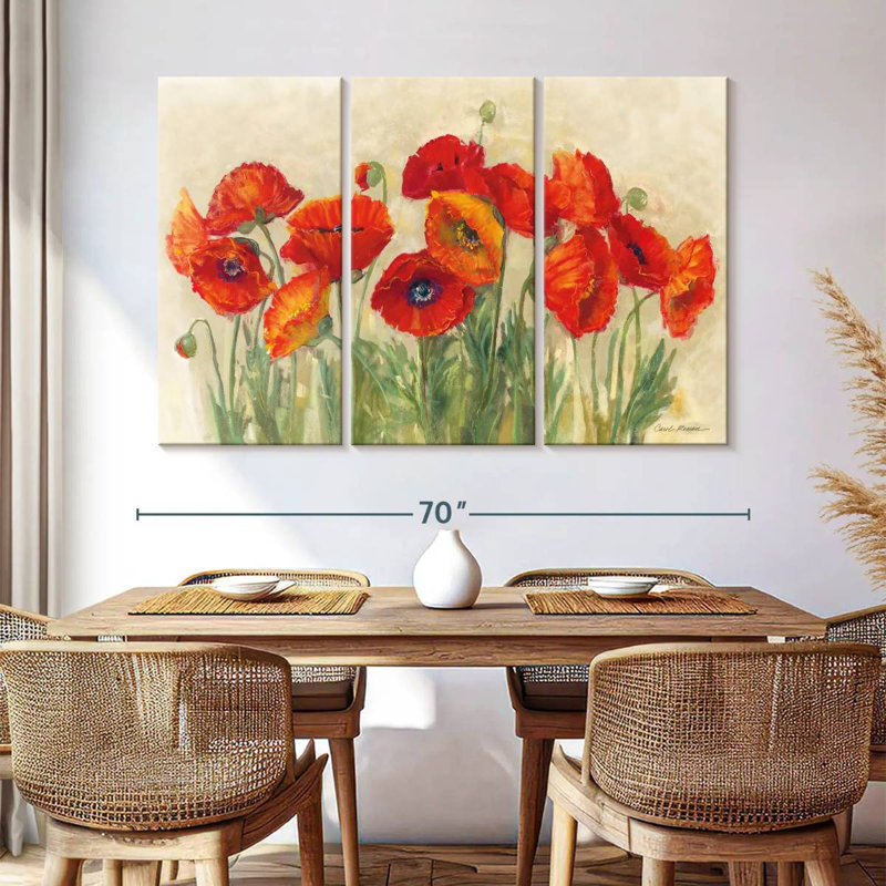 Coquelicots Harnek Vibrant en été, H 42 po x l 65 po