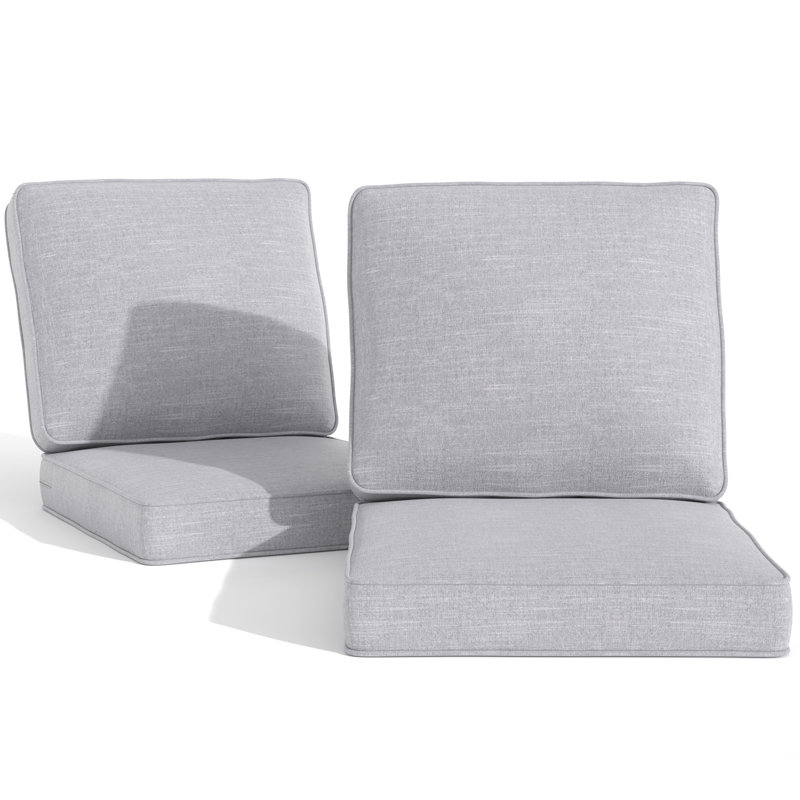 Outdoor Deep Seat Cushions, Light Gray