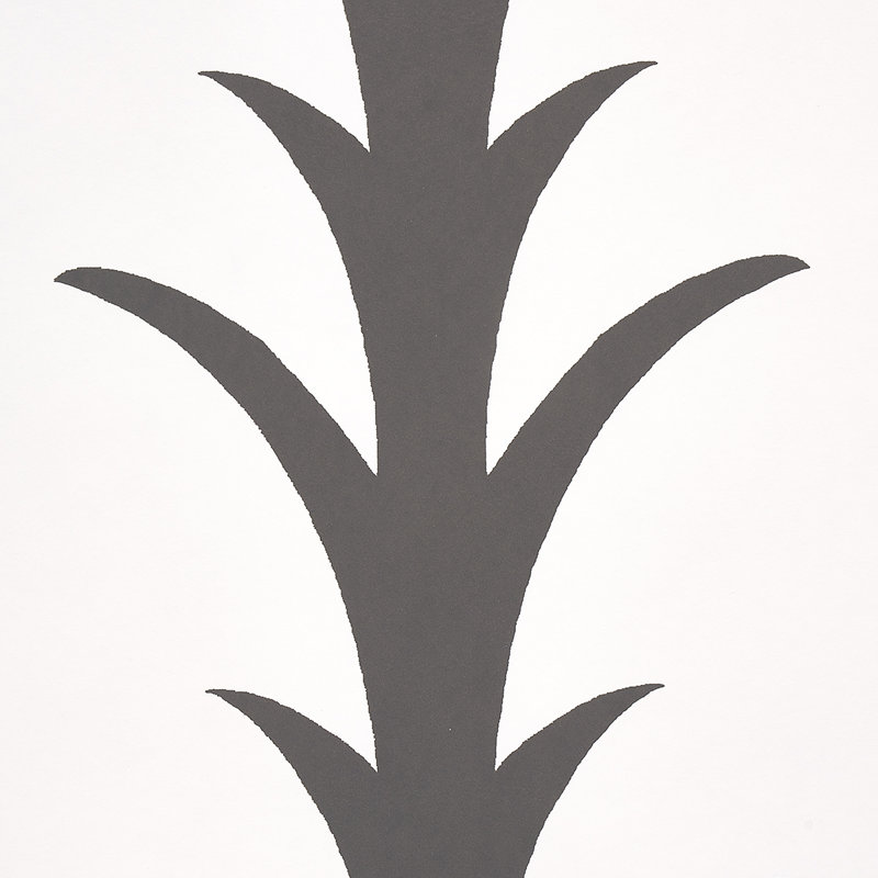 Papier peint à rayures Acanthus, Carbone/Ivoire