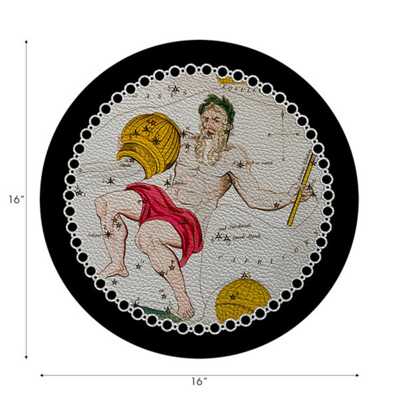 Napperon Zodiac Aquarius, Noir