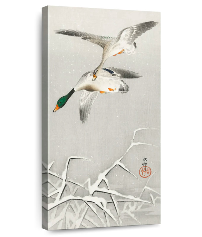 Two Wild Ducks In Flight, 48" H x 24" W