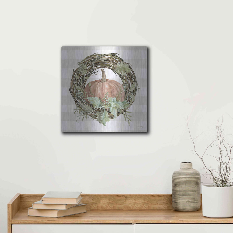 «Pumpkin Wreath II» par Cindy Jacobs, H 12 po x l 12 po