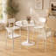 Table ronde de 31,5 po blanche, idéale pour le salon, la salle à manger et la chambre à coucher.-65985292-58083819-52550446