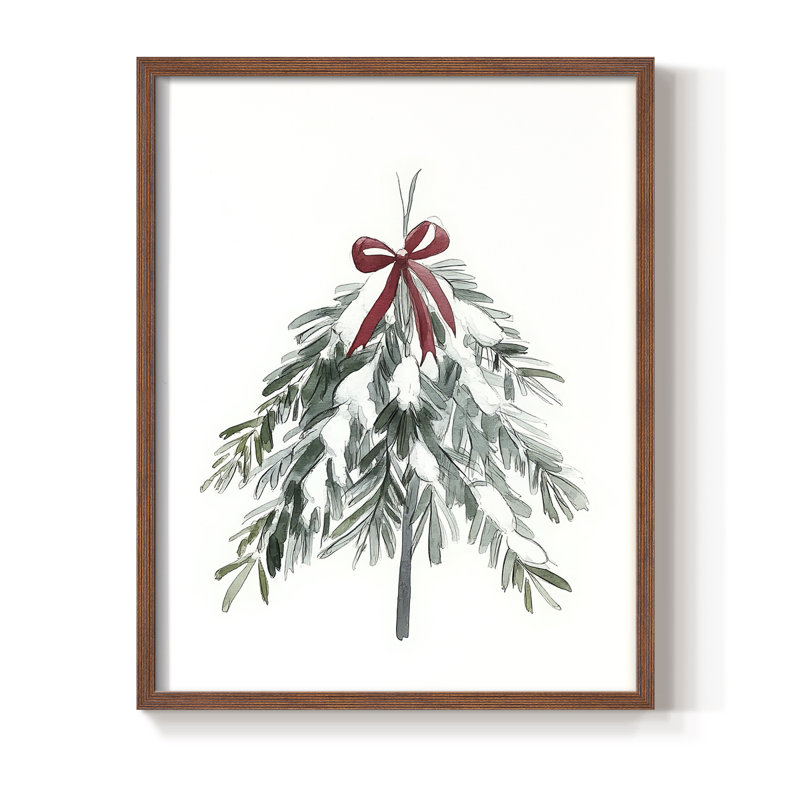 «Christmas Holiday Art DCCDXLV III», reproduction d'art encadrée - bois massif, H 30 po x l 24 po, Noyer