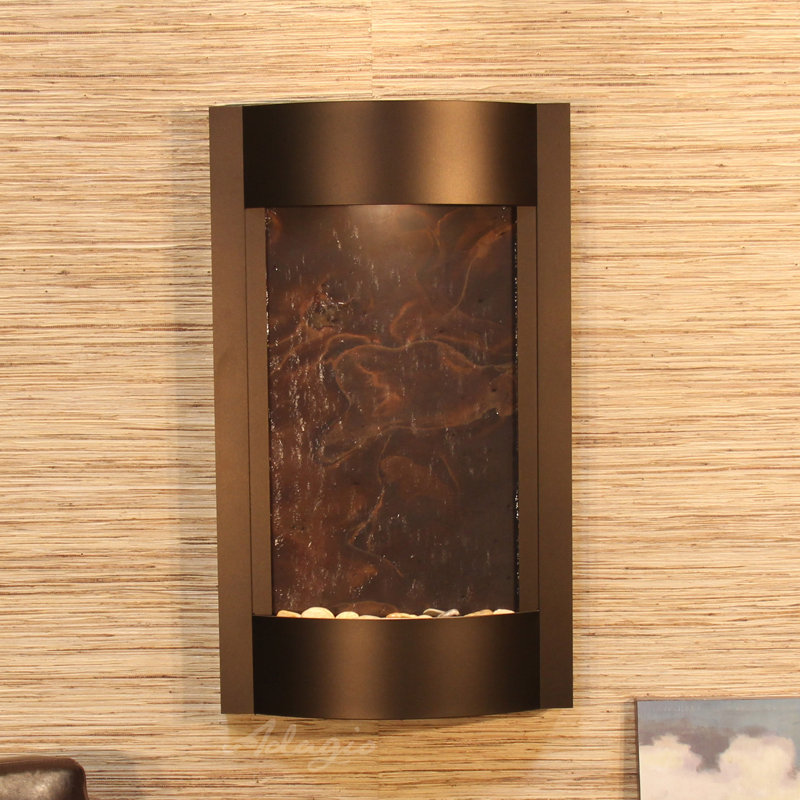 Antique Bronze Multi-Color Feather Wall Fountain