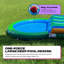 Glissade d'eau à deux voies avec piscine Pop Jump Tropical Island - 23 pi de longueur, 13 pi de hauteur - Vinyle 100% PVC, construction renforcée de force commerciale - Glissade de cour pour enfants et adultes, amusement estival humide ou sec