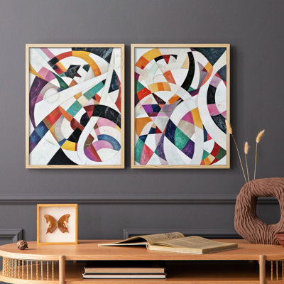Série ABSTRACT LXIV - reproduction encadrée de qualité supérieure - prête à être accrochée - aucun clou requis - aucun clou requis