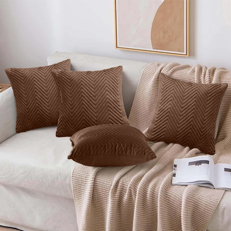Square Cushion Cover, Coffee